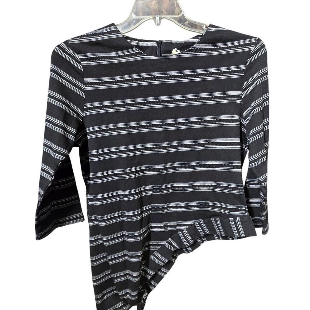 Penelope Victoria Top Womens XL Striped Asymmetrical Tie Bottom Cotton NWT